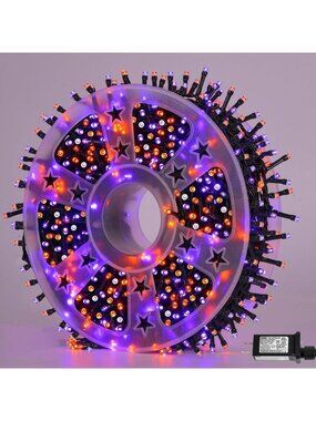 328ft Halloween String Lights - 1000 LED Orange & Purple Decorative Lighting